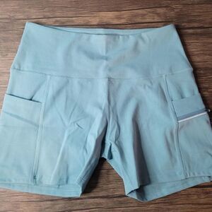 Women's SOUKE SPORTS High Waist Yoga Shorts Small Sage Green